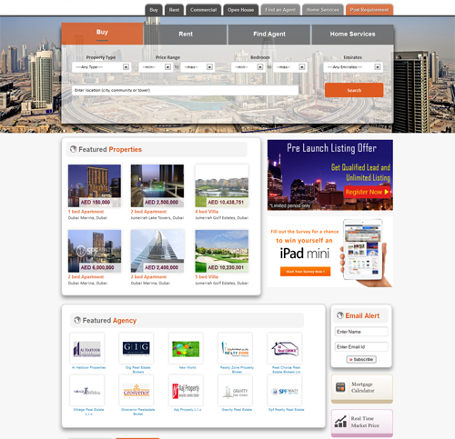 a complete bespoke design of real estate portal with very simple navingation and robust browser compatibility